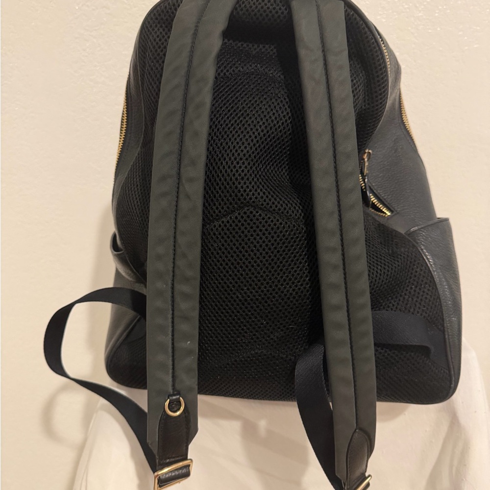 Coach Dark Gray Leather Men's Backpack - Picture 5 of 13